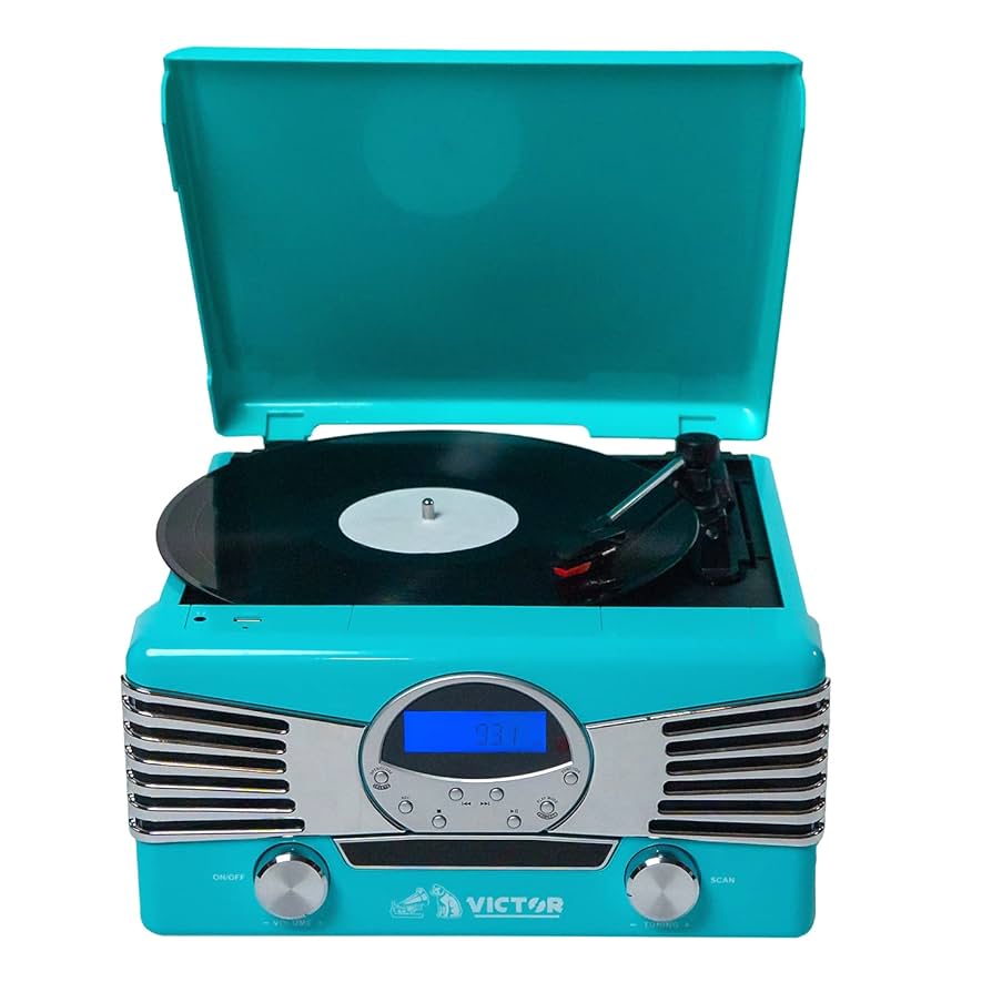 Amazon.com: Victor VHRP-1400 Diner 7-in-1 Turntable Music